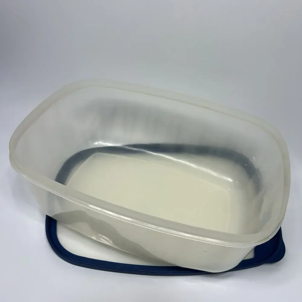 Vtg Rubbermaid Servin' Saver Blue Easy View Lid #F 2 Gal Storage Container 518R